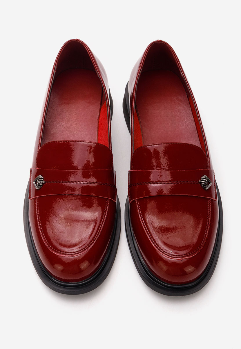 Bordowe loafers damskie Grapila