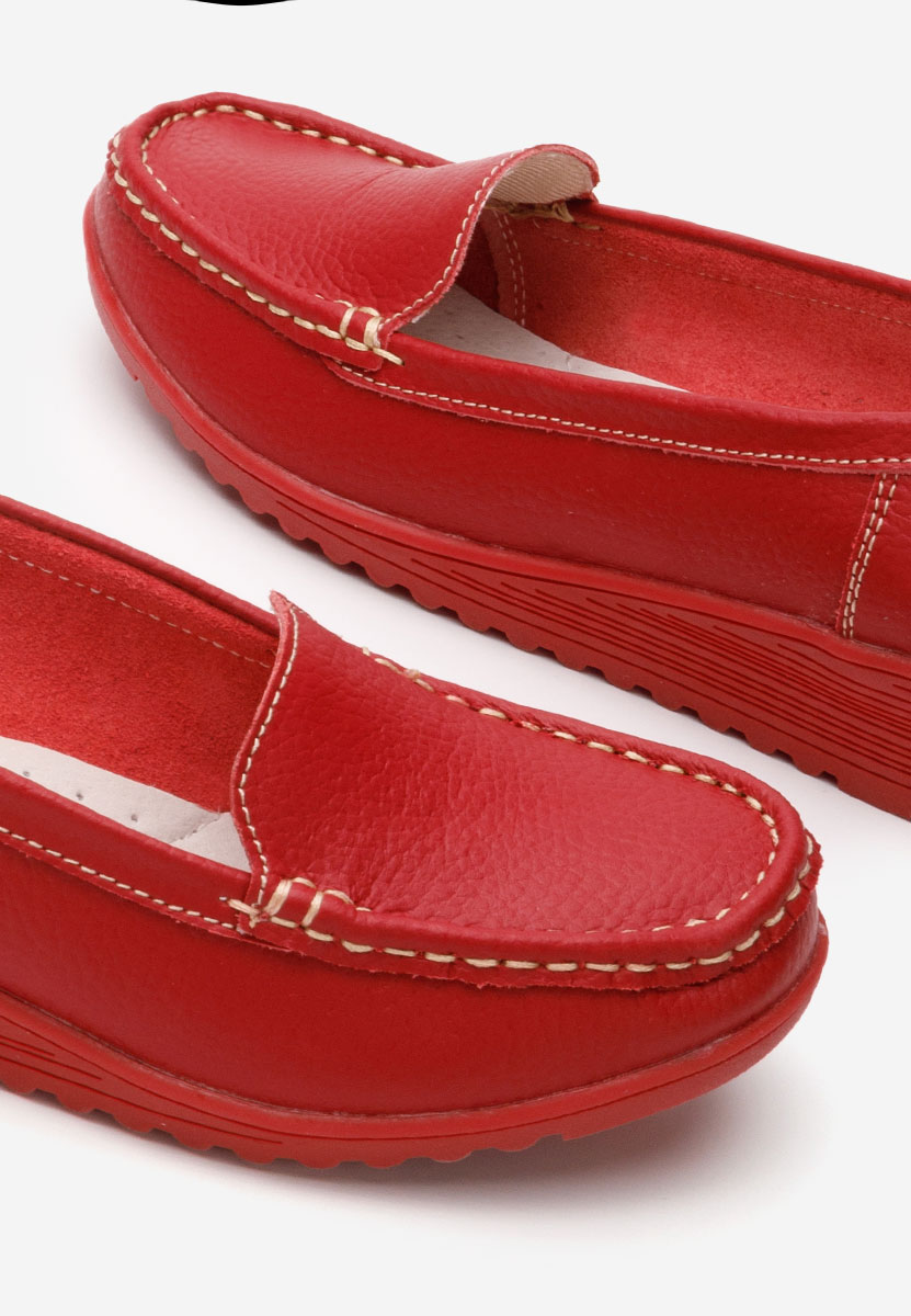 Czerwone mokasyny damskie skórzane Storia V2