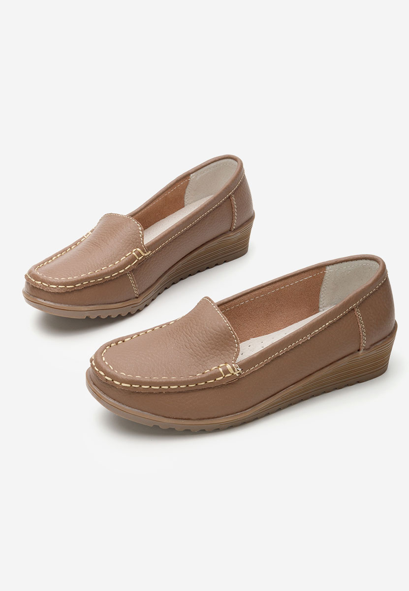 Khaki mokasyny damskie skórzane Storia V2