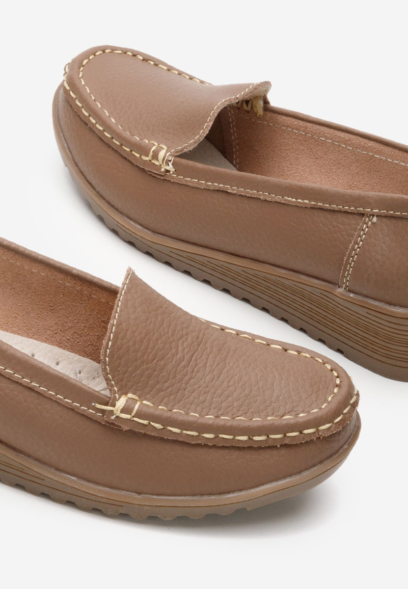 Khaki mokasyny damskie skórzane Storia V2