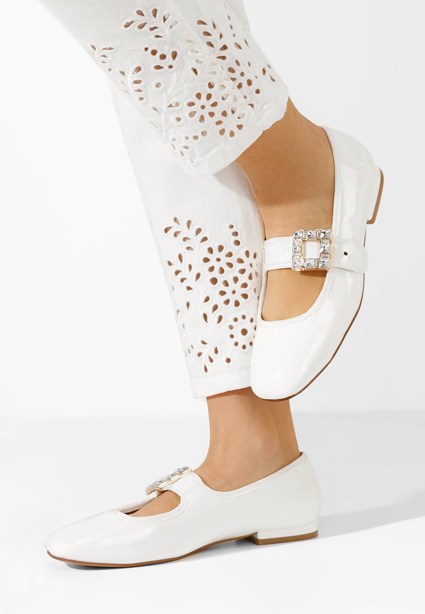 Białe baleriny damskie Twisha