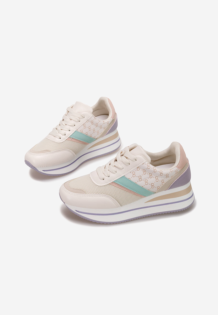 Wielokolorowy sneakersy na koturnie Cameda