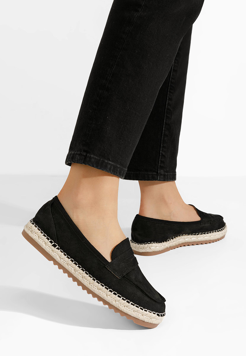 Czarne mokasyny damskie Elanore