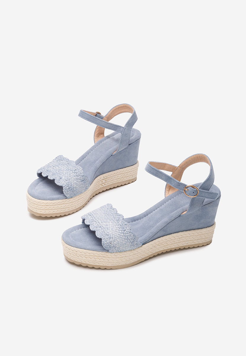 Niebieski sandały na koturnie Miliana