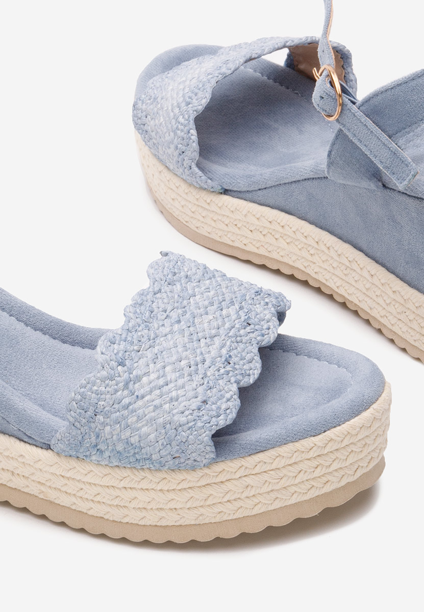 Niebieski sandały na koturnie Miliana