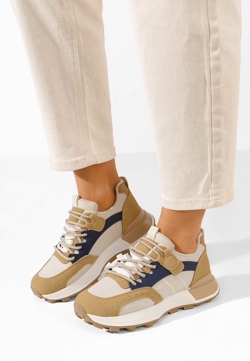 Beżowe sneakersy damskie Azuria S