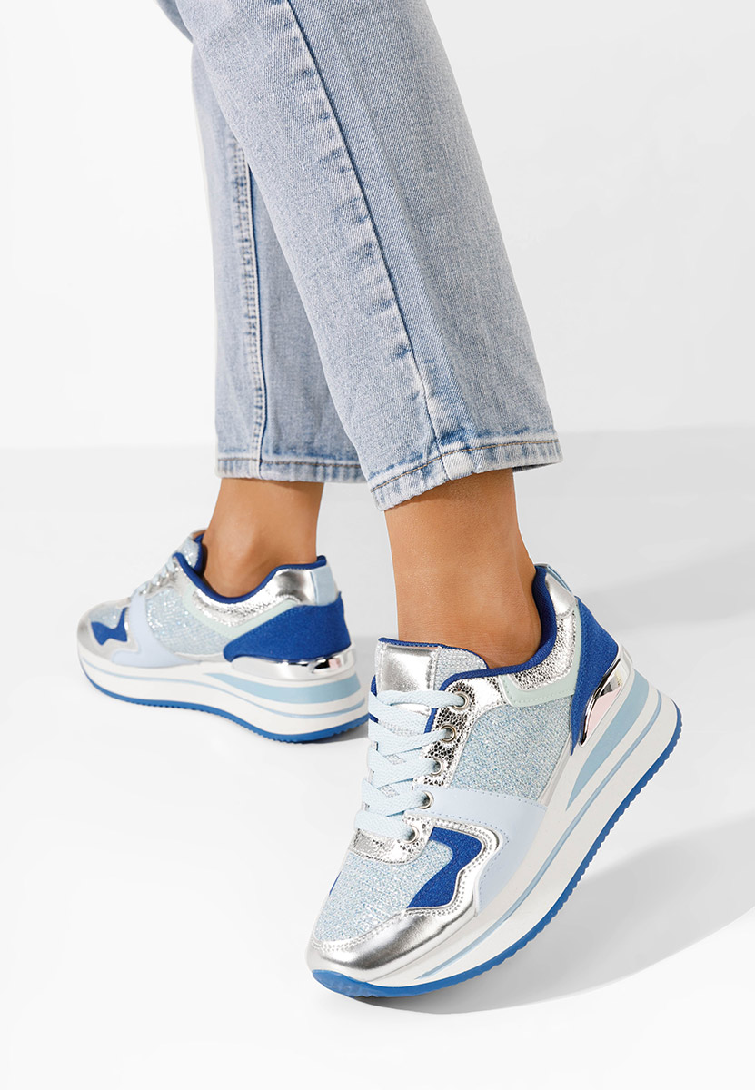 Niebieski sneakersy na platformie Daisie