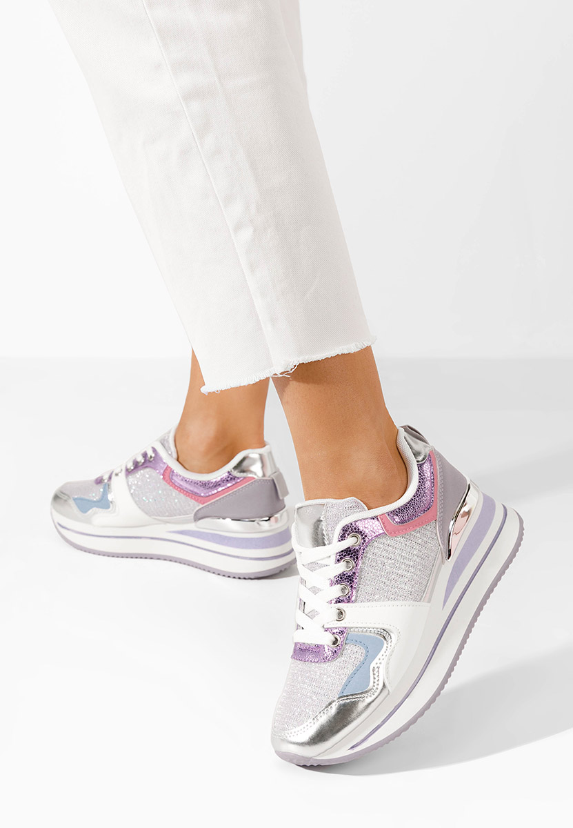 Fioletowe sneakersy na platformie Daisie