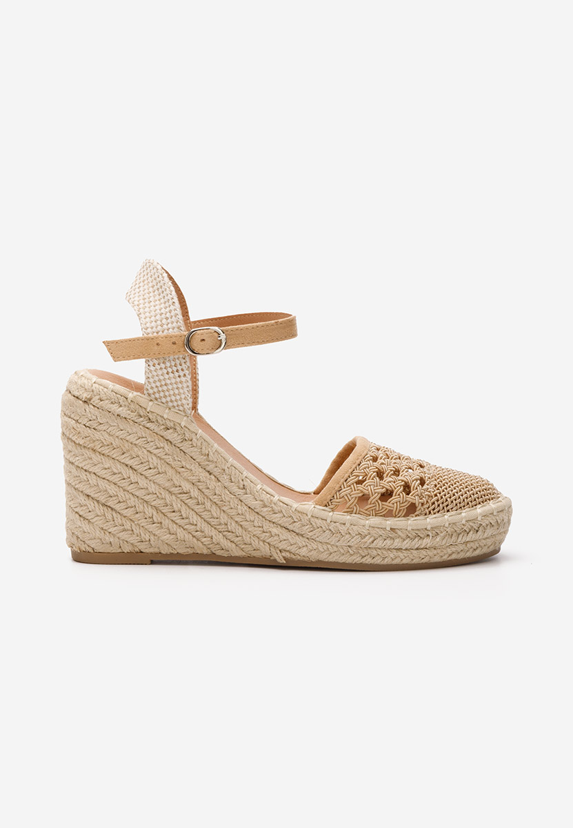 Khaki espadryle na koturnie Adeja