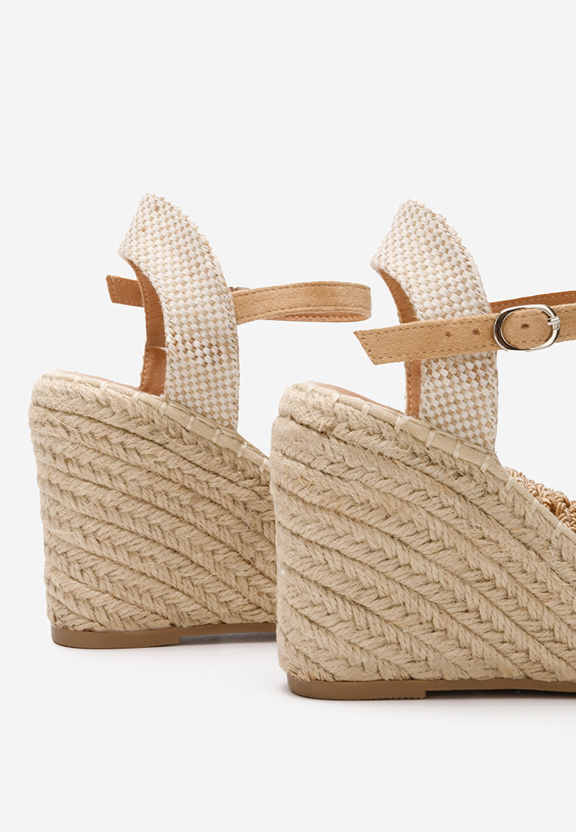 Khaki espadryle na koturnie Adeja