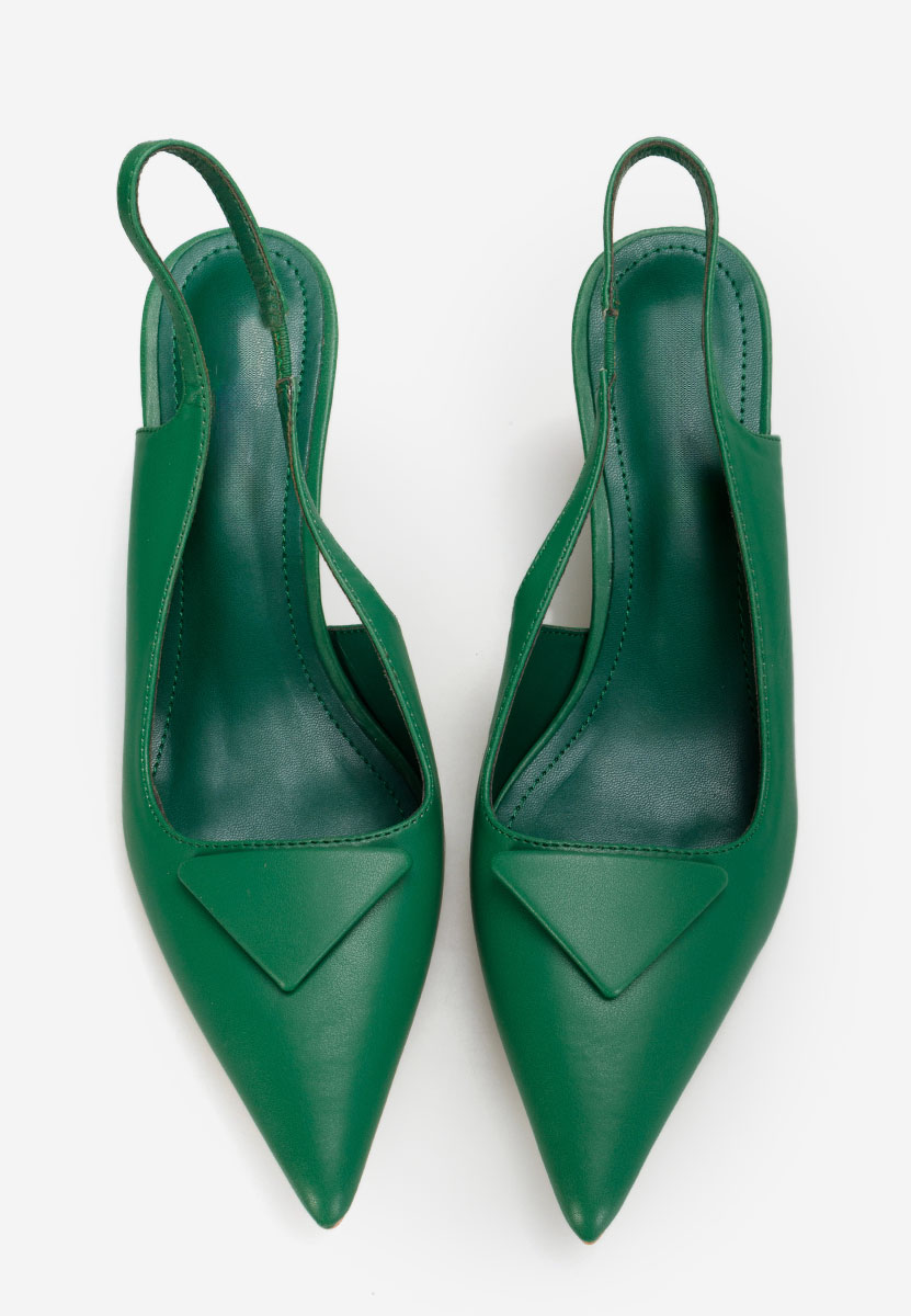 Zielone czółenka bez pięt Elfrida V2