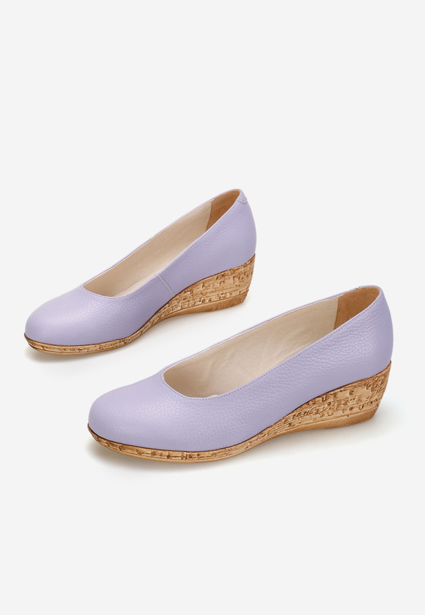 Fioletowe czółenka na koturnie Sonia V3