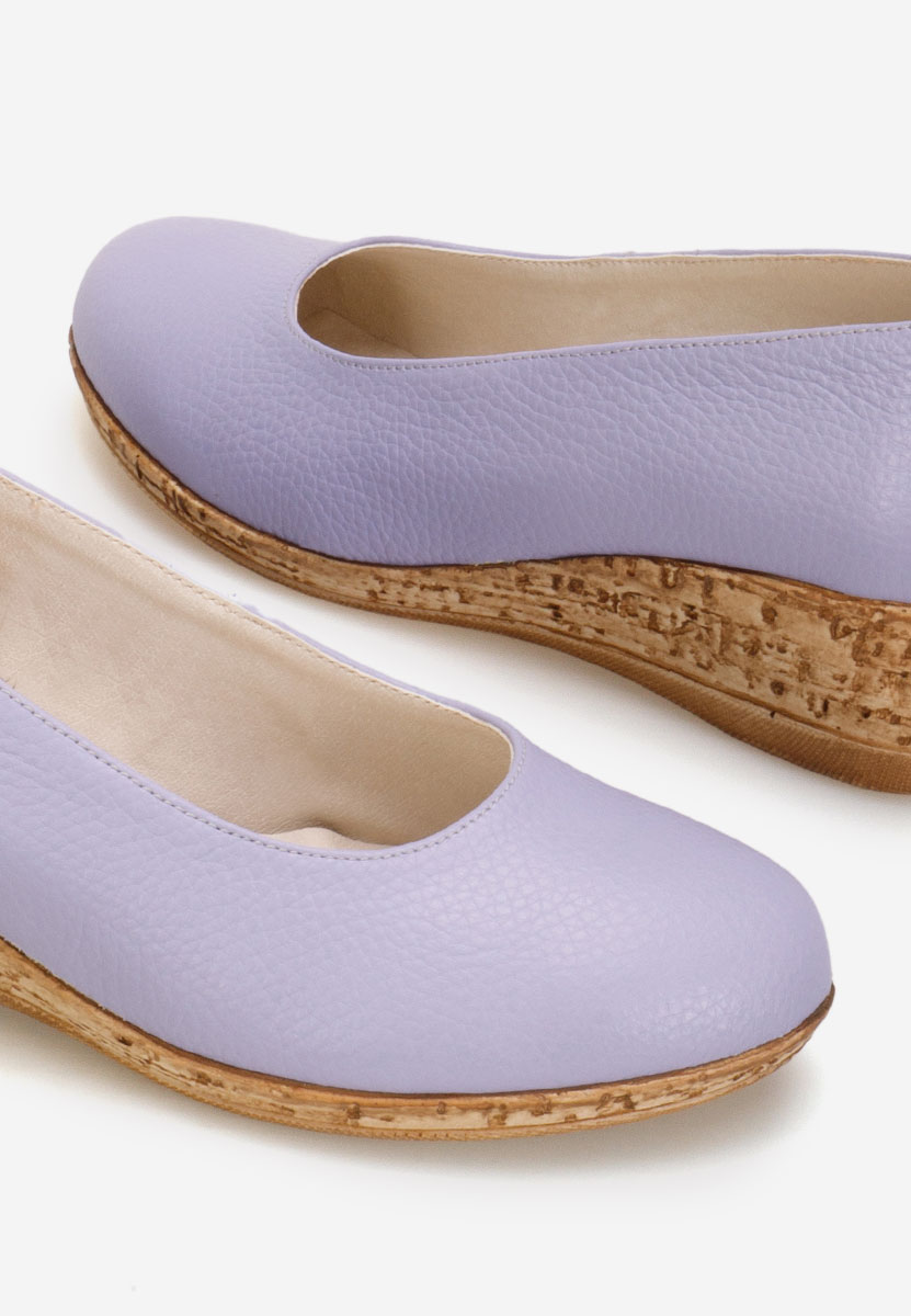 Fioletowe czółenka na koturnie Sonia V3