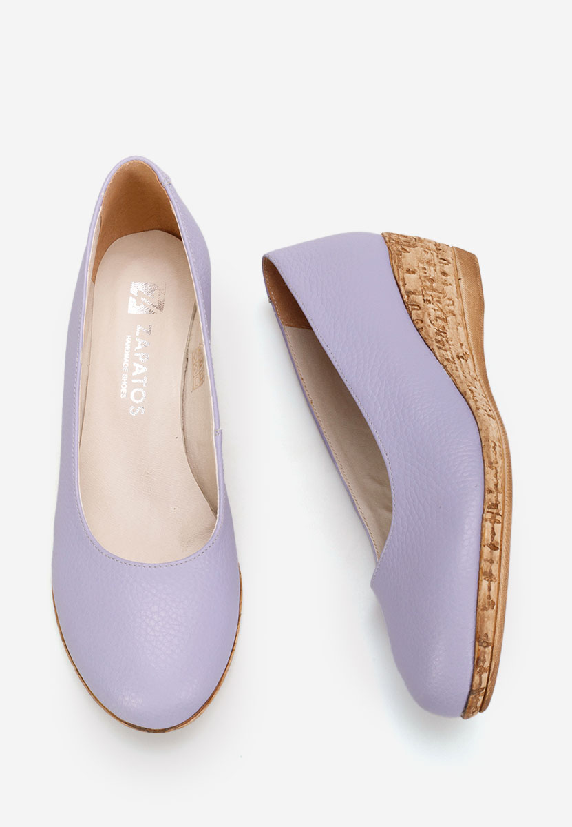 Fioletowe czółenka na koturnie Sonia V3