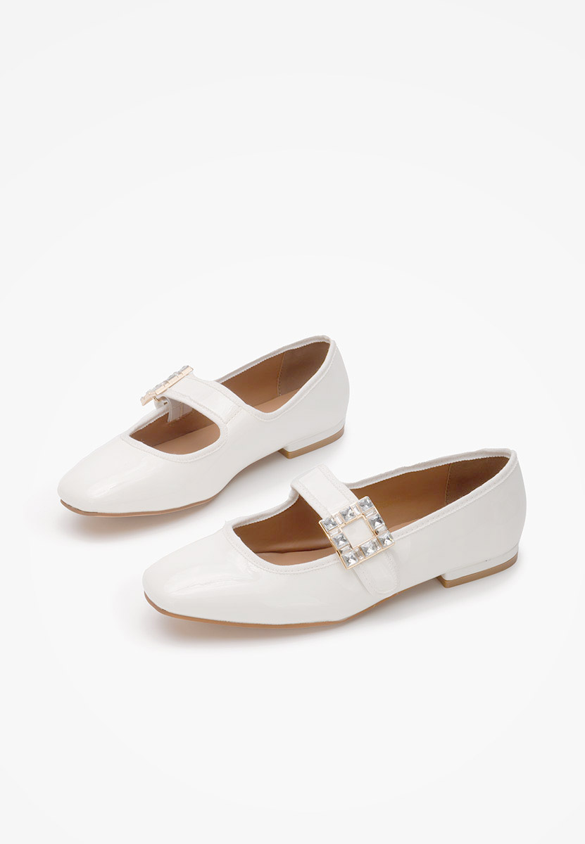 Białe baleriny damskie Twisha