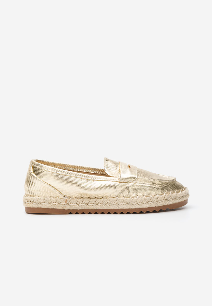 Złote mokasyny damskie Elanore