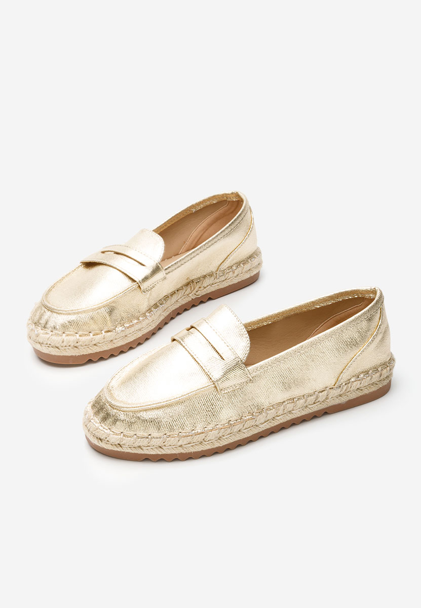 Złote mokasyny damskie Elanore