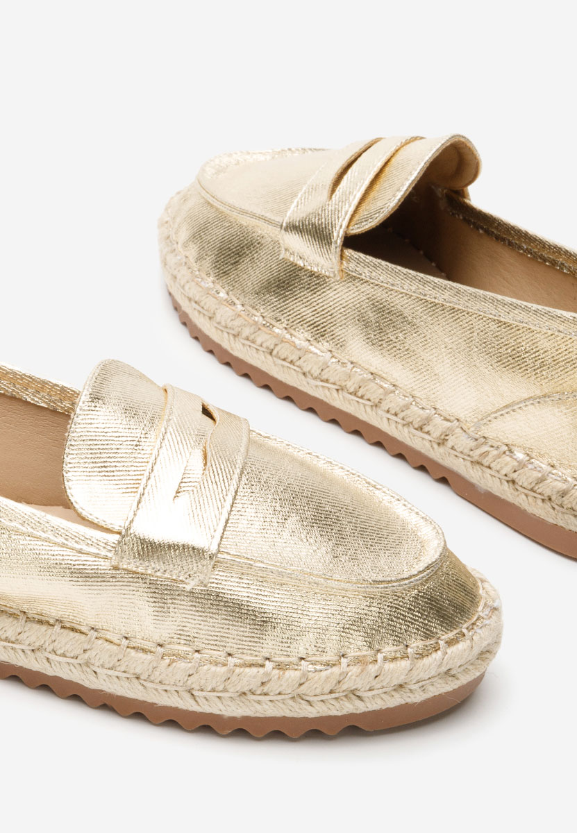 Złote mokasyny damskie Elanore