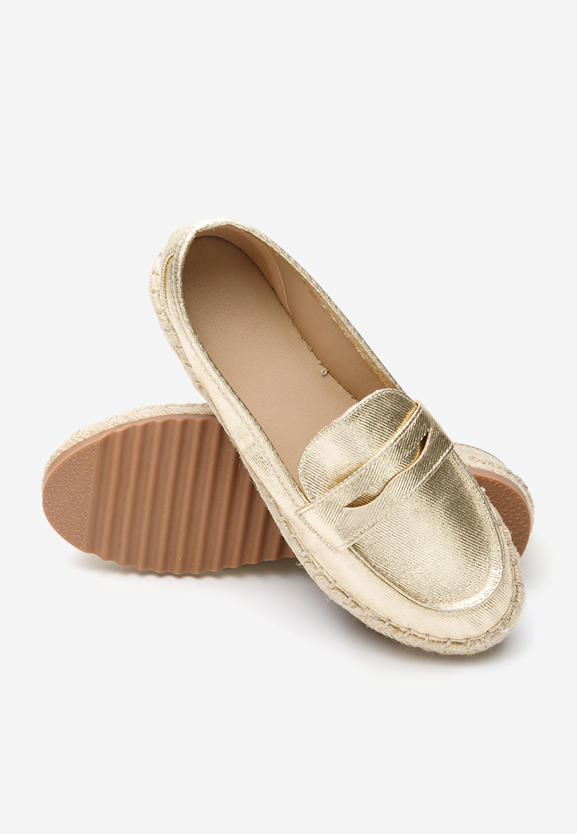 Złote mokasyny damskie Elanore