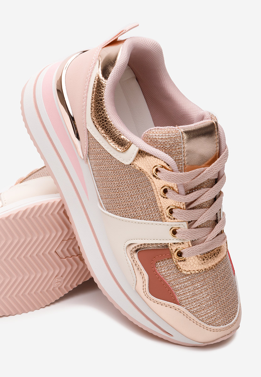 Różowe sneakersy na platformie Daisie