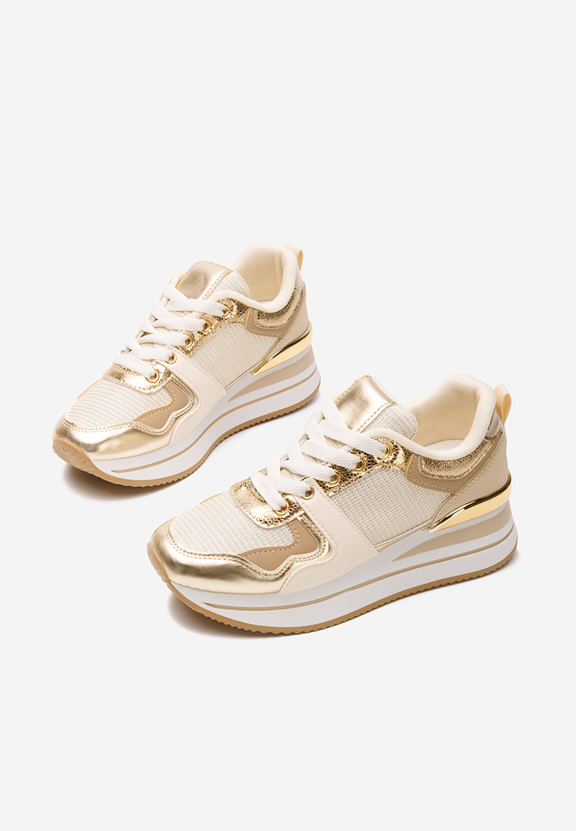 Beżowe sneakersy na platformie Daisie