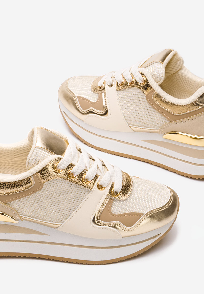 Beżowe sneakersy na platformie Daisie