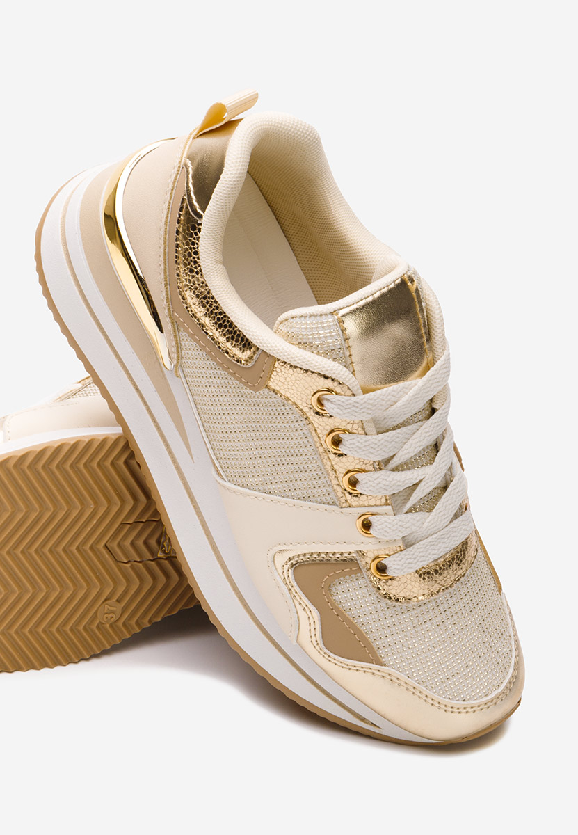 Beżowe sneakersy na platformie Daisie