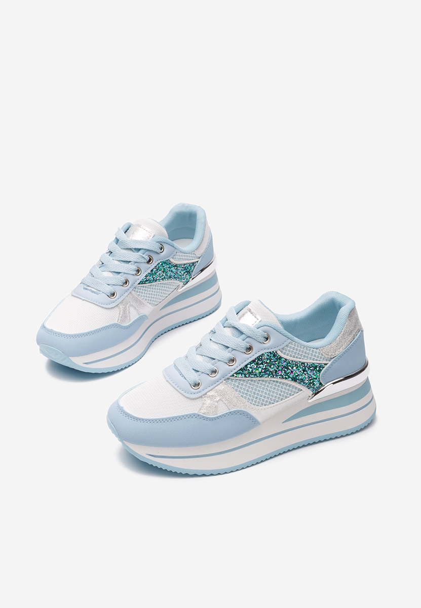 Niebieski sneakersy na platformie Camora