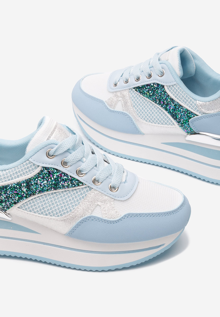Niebieski sneakersy na platformie Camora