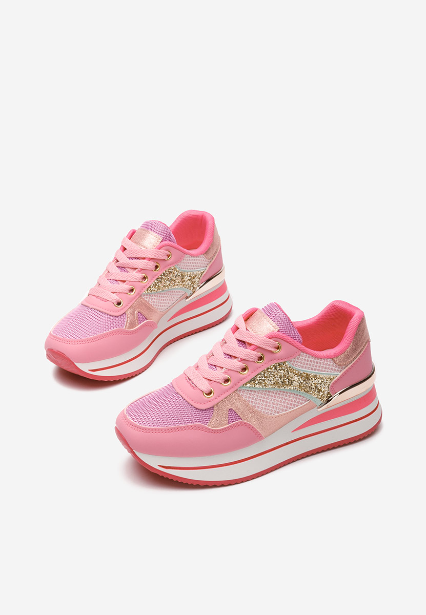 Fuksjowe sneakersy na platformie Camora