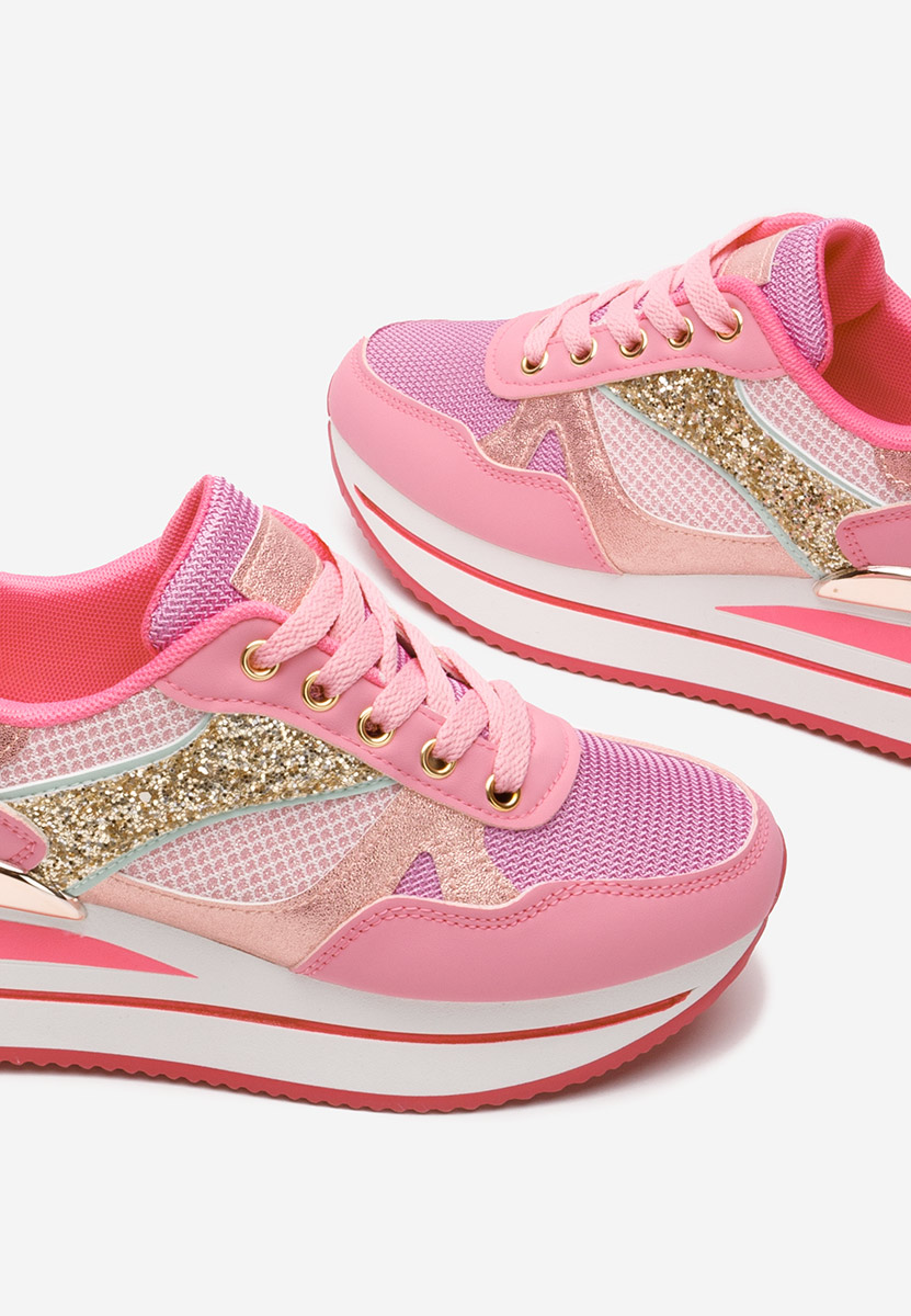 Fuksjowe sneakersy na platformie Camora