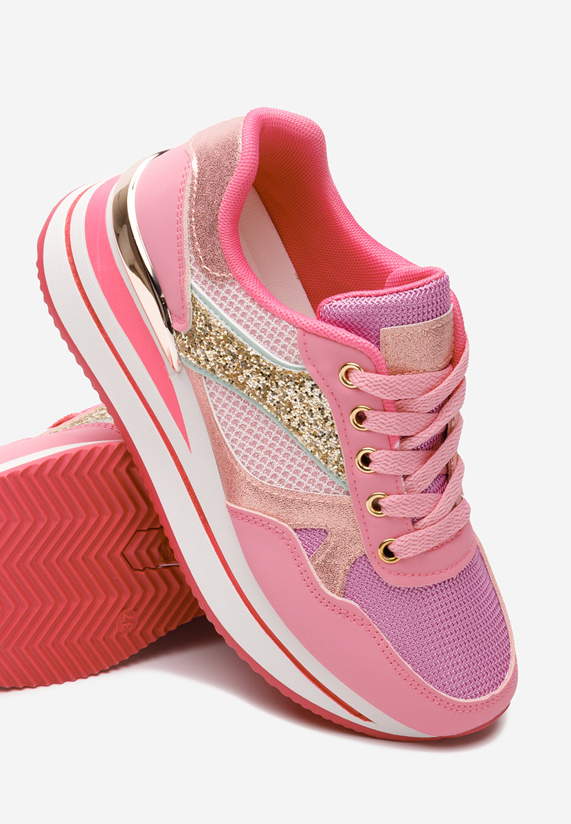 Fuksjowe sneakersy na platformie Camora
