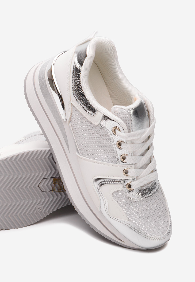 Srebrne sneakersy na platformie Daisie