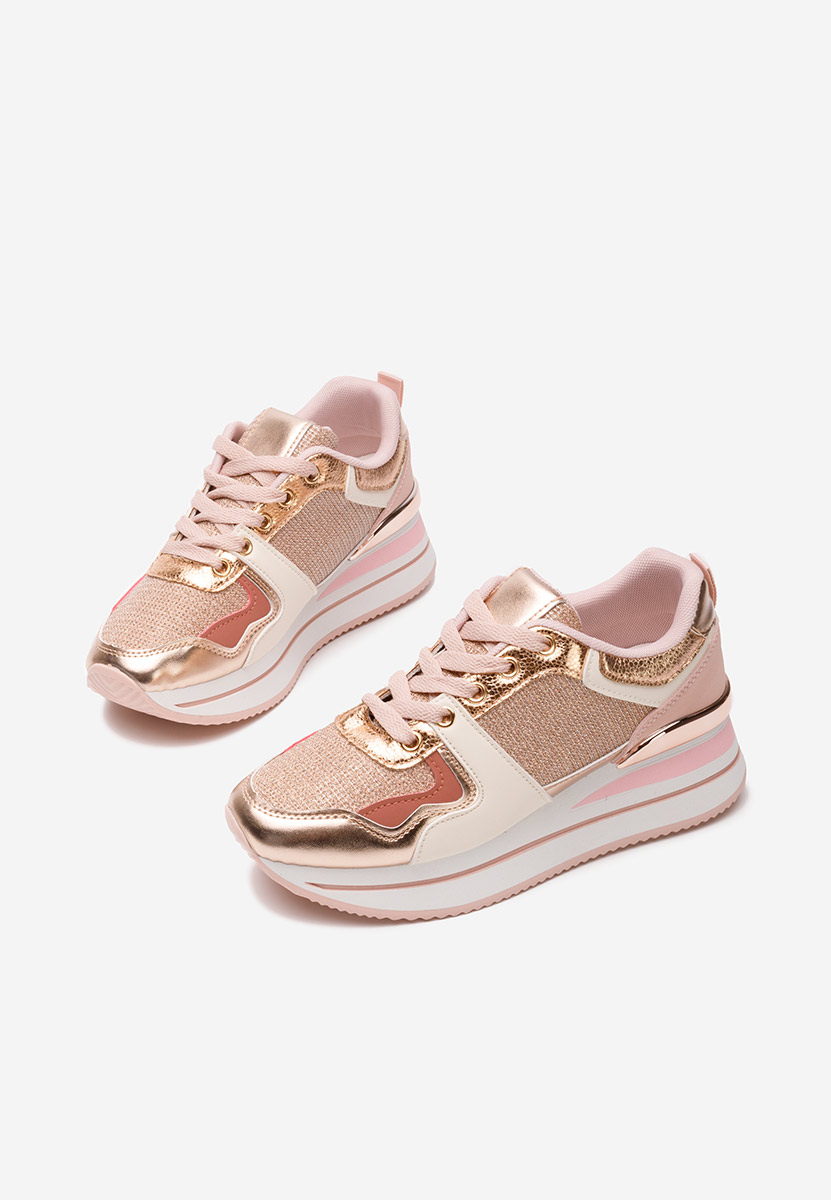 Różowe sneakersy na platformie Daisie