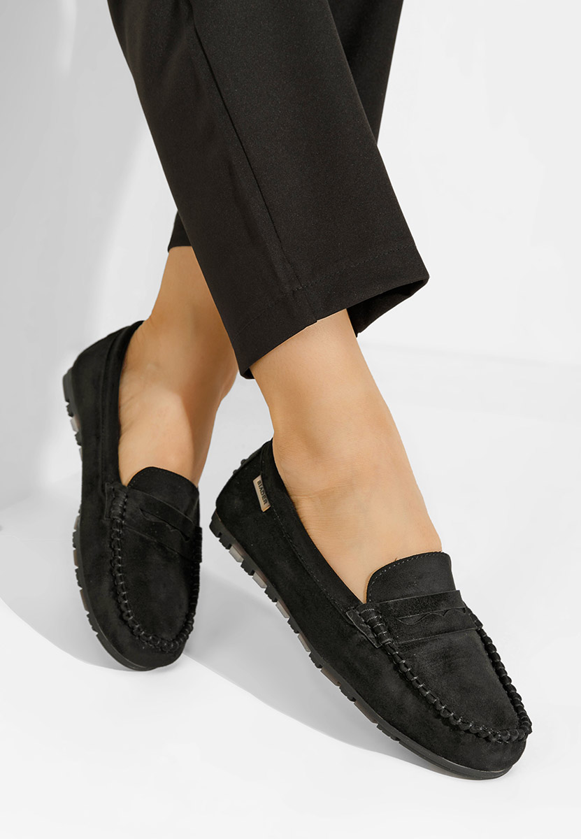 Czarne mokasyny damskie Luminia V2