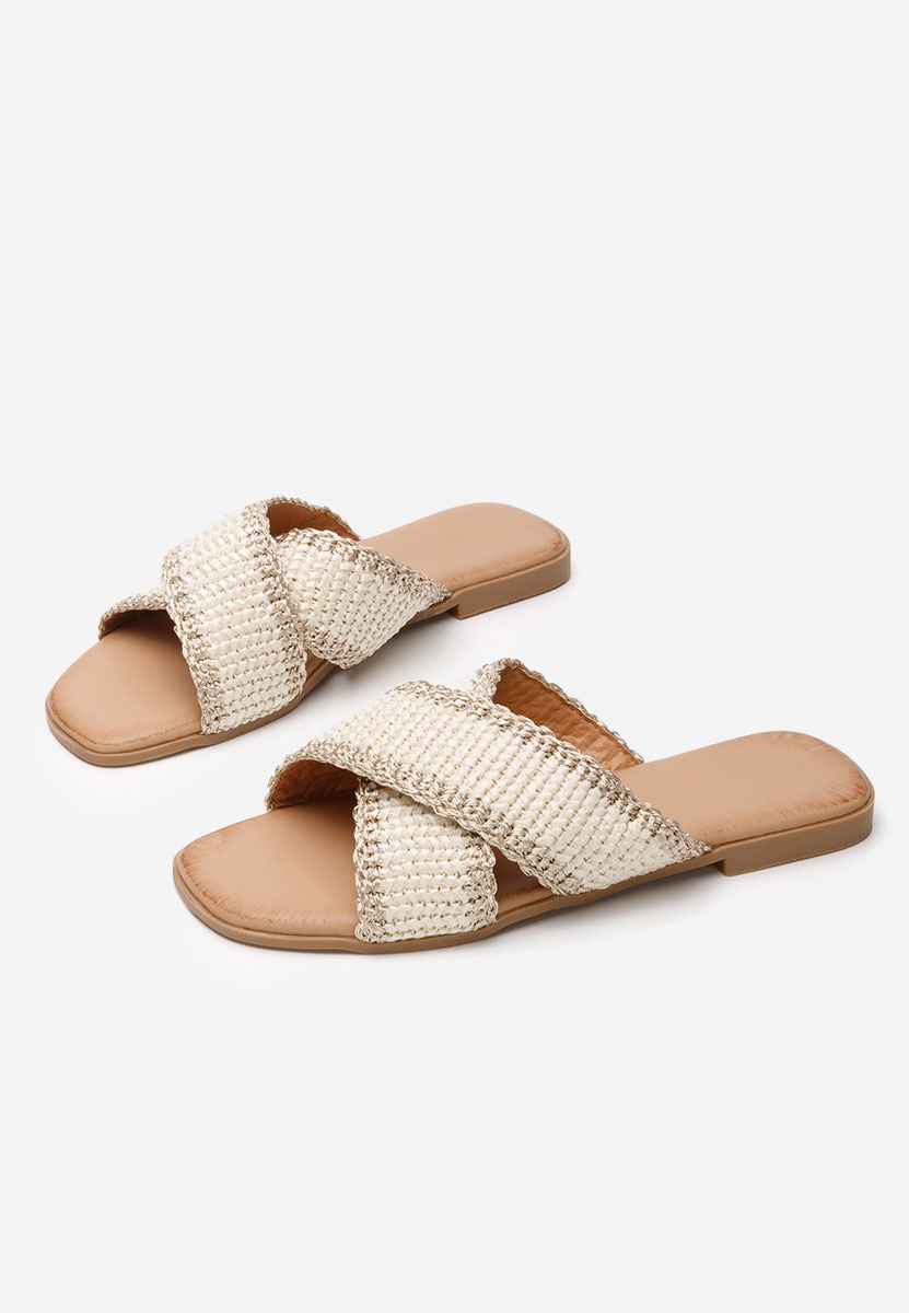 Beżowe klapki płaskie Jamira