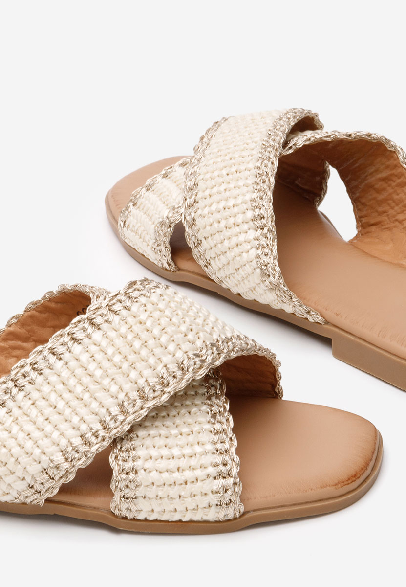 Beżowe klapki płaskie Jamira