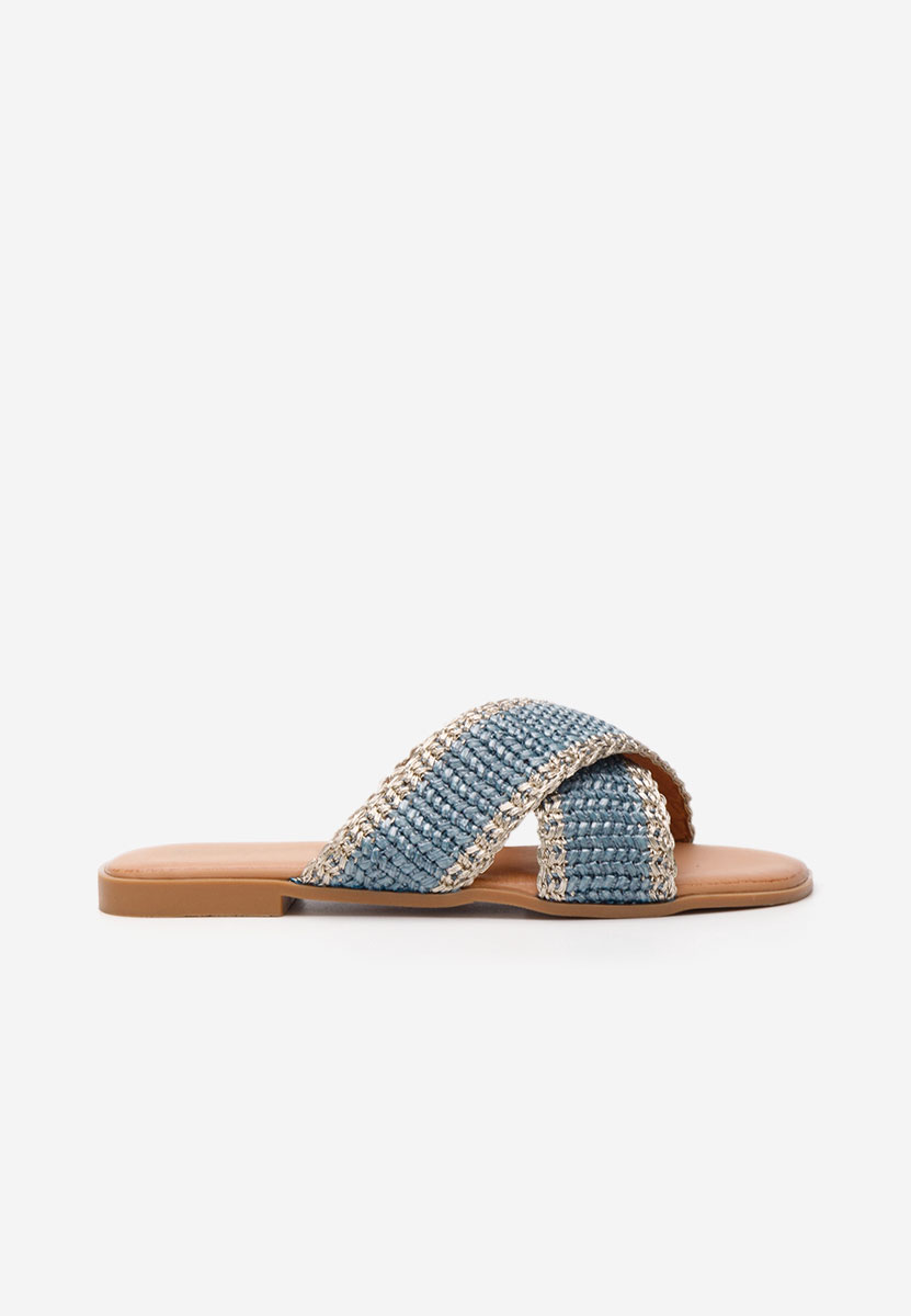 Niebieskie klapki płaskie Jamira