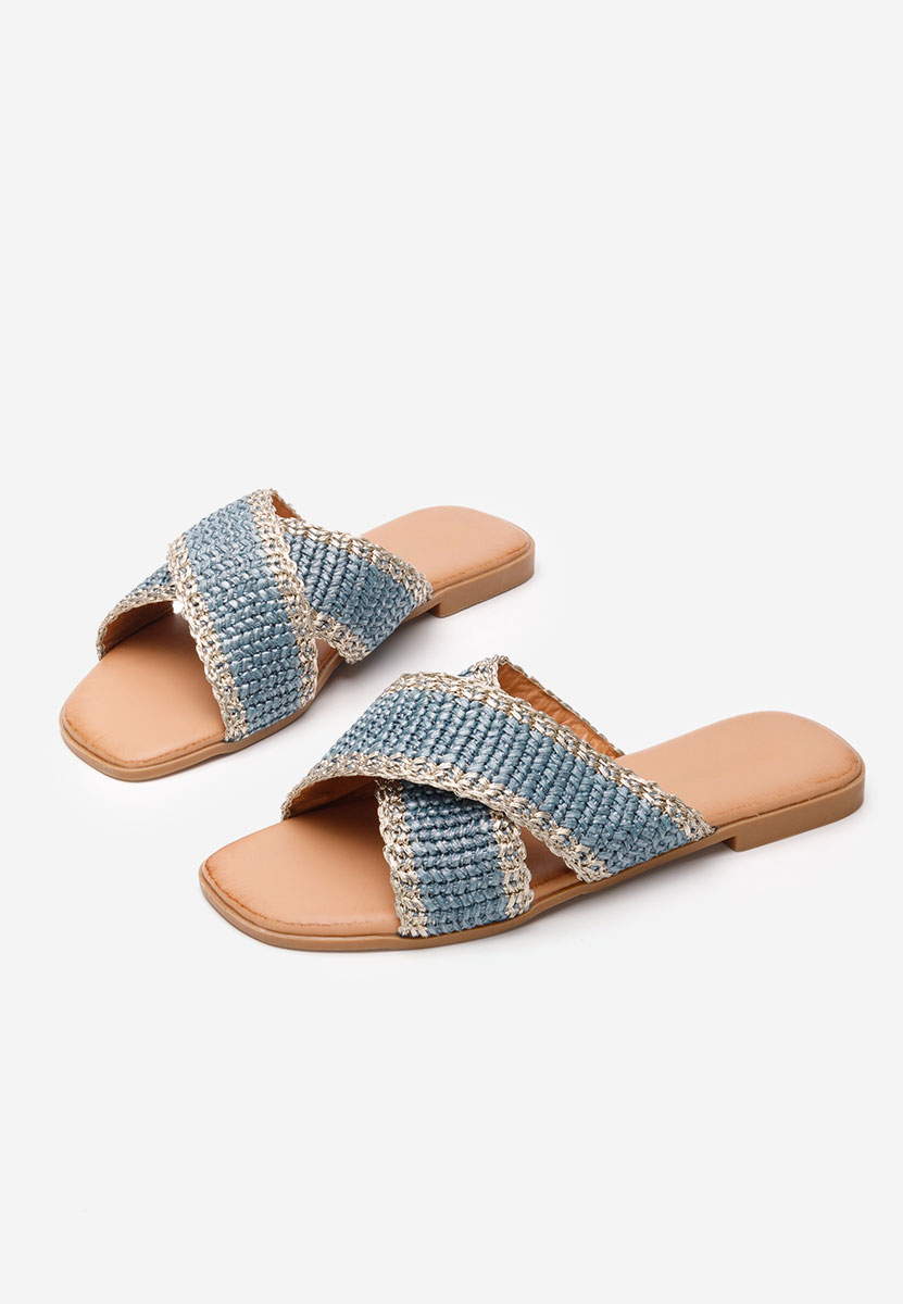 Niebieskie klapki płaskie Jamira