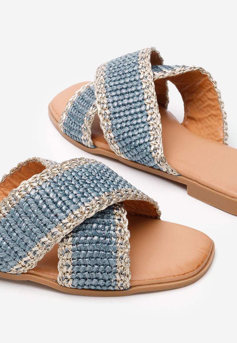 Niebieskie klapki płaskie Jamira