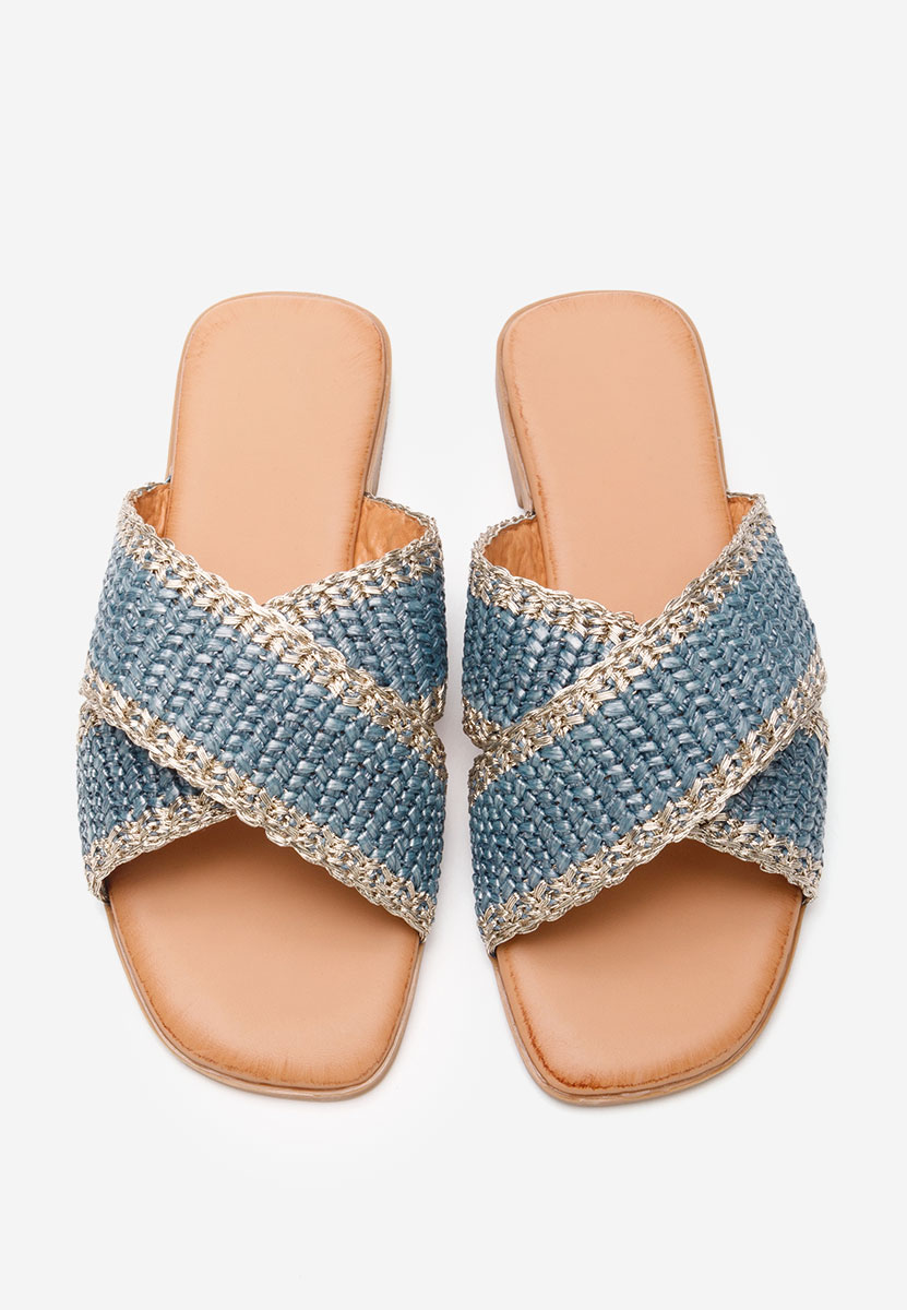 Niebieskie klapki płaskie Jamira