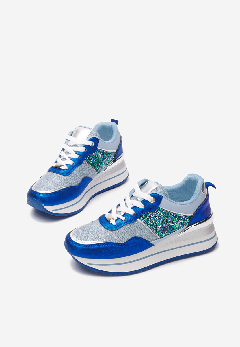 Niebieskie sneakersy na platformie Hanifa