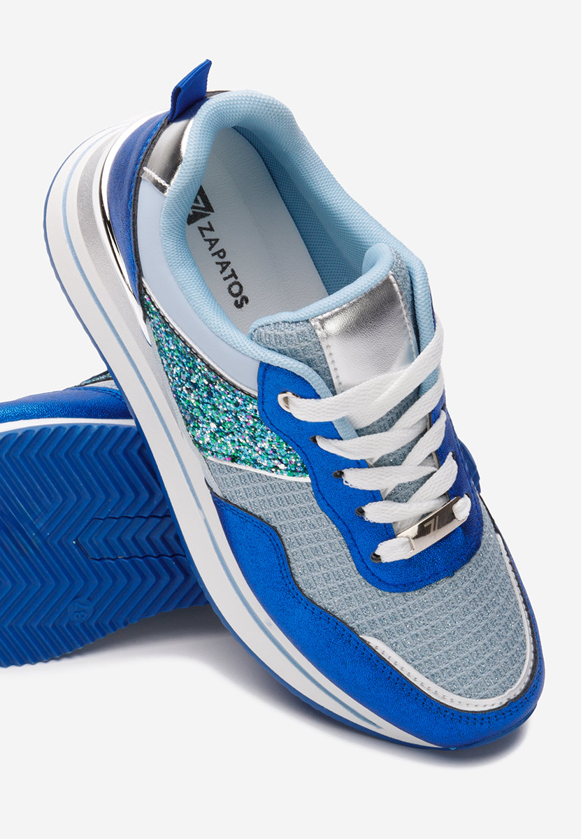 Niebieskie sneakersy na platformie Hanifa