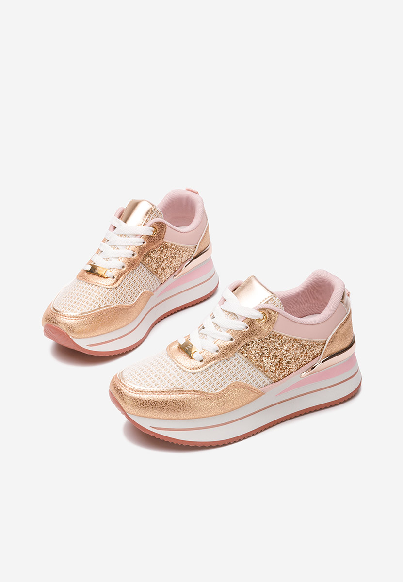 Różowe sneakersy na platformie Hanifa