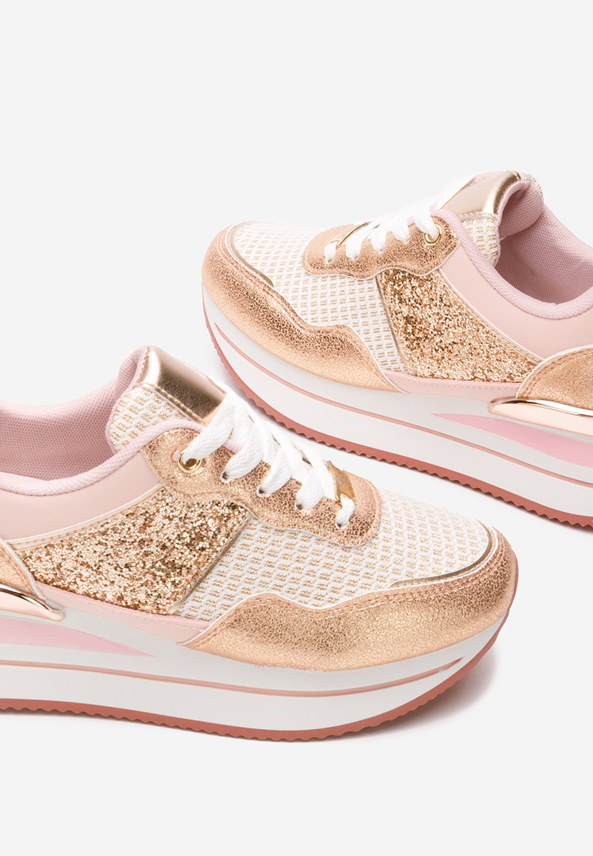 Różowe sneakersy na platformie Hanifa