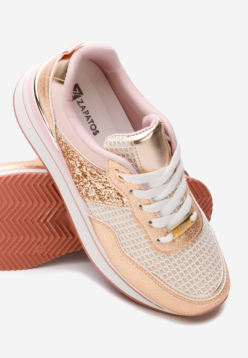 Różowe sneakersy na platformie Hanifa