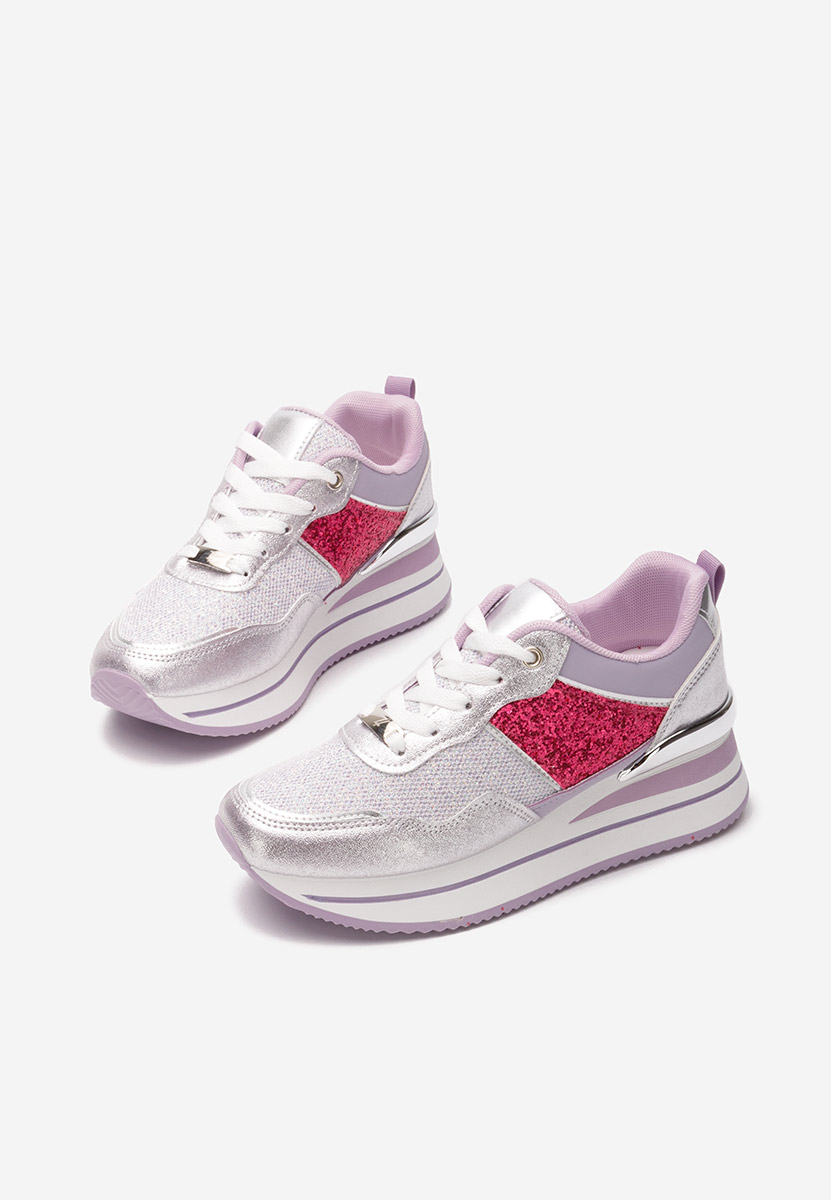 Fioletowe sneakersy na platformie Hanifa