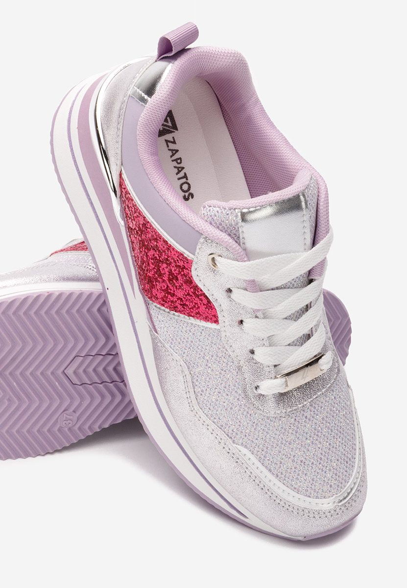 Fioletowe sneakersy na platformie Hanifa