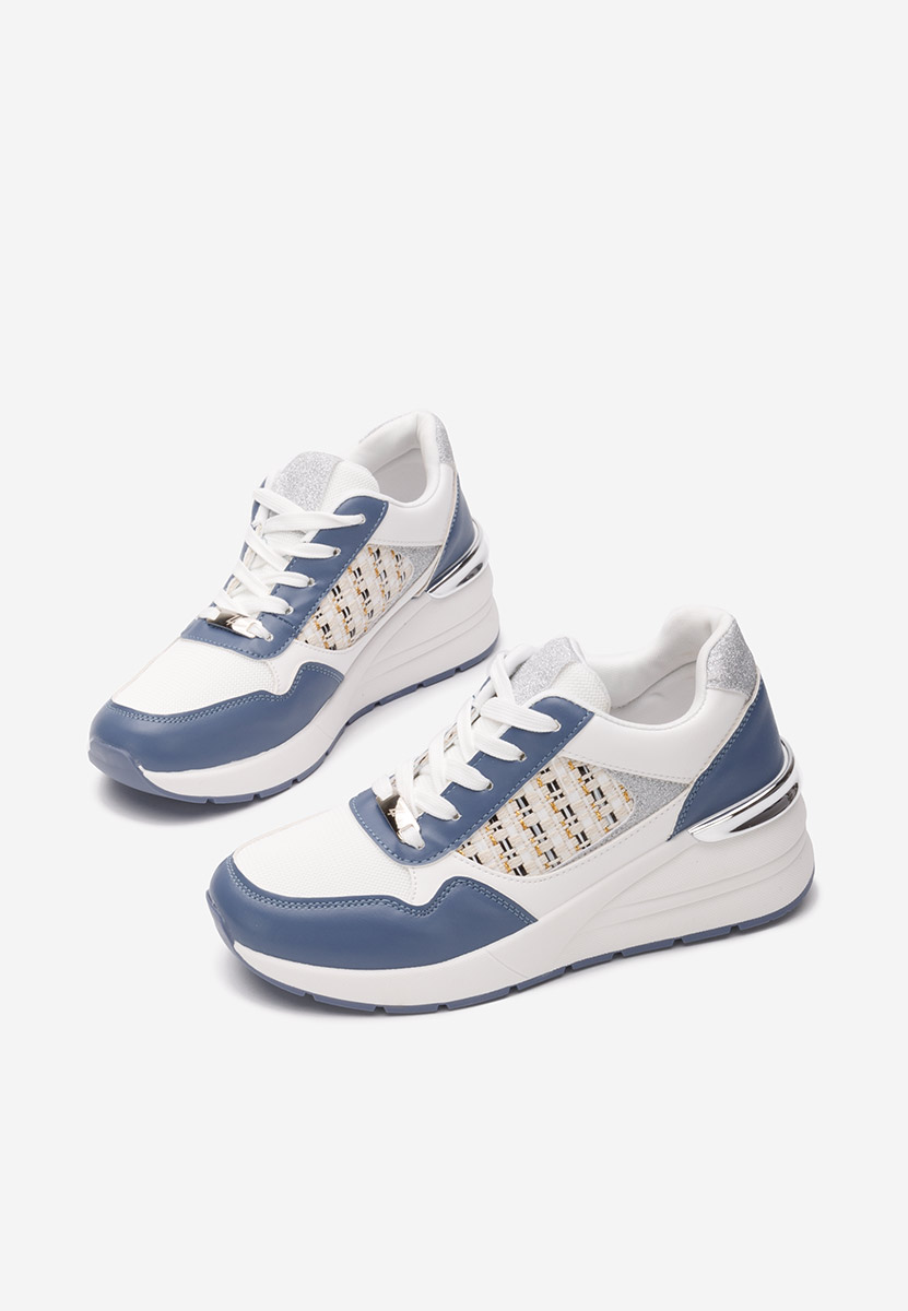 Niebieski sneakersy na koturnie Brynda