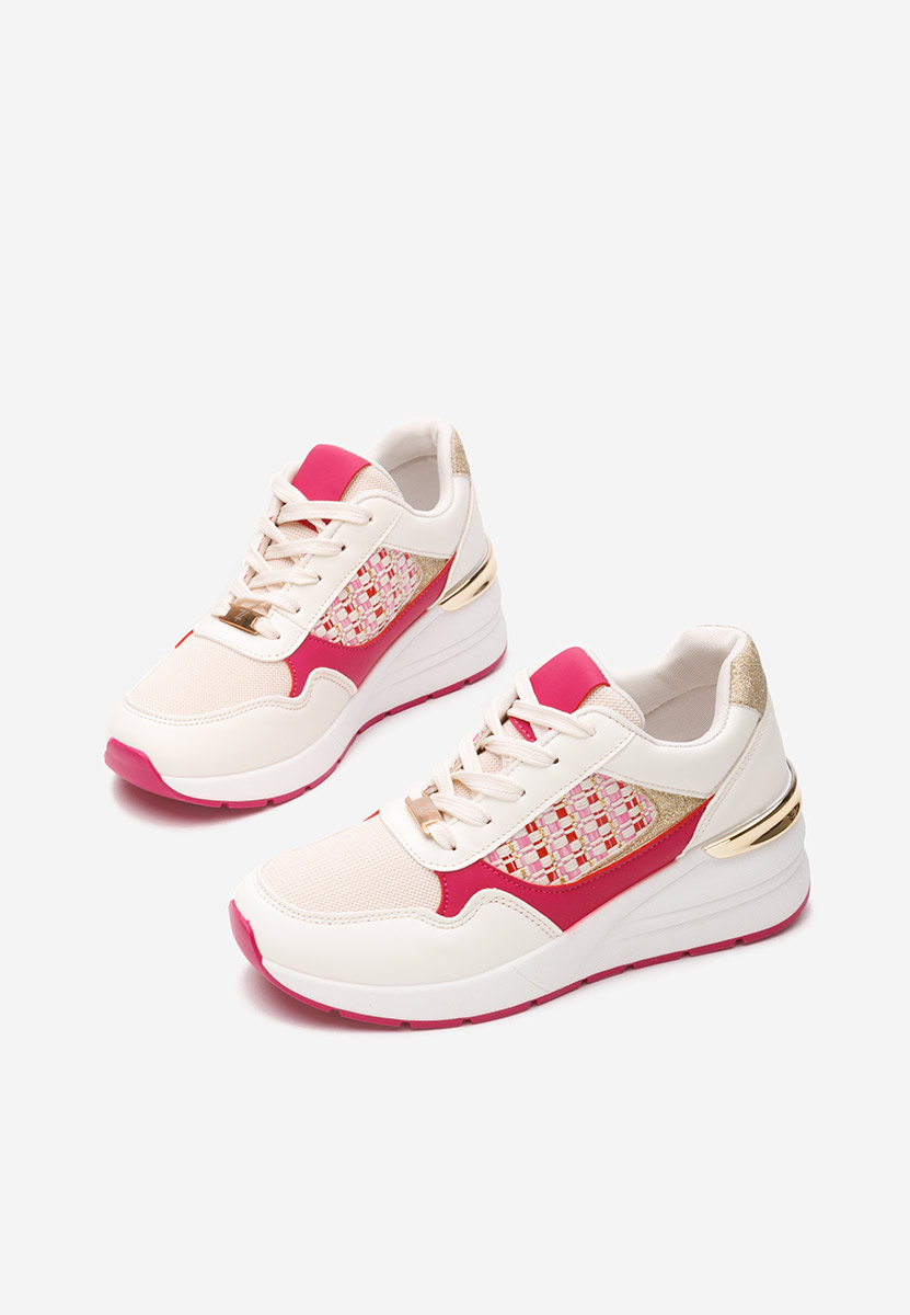 Fuksjowe sneakersy na koturnie Brynda